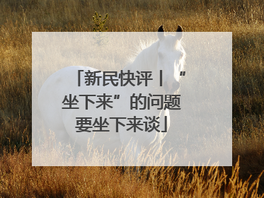 新民快评丨“坐下来”的问题要坐下来谈