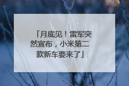 月底见！雷军突然宣布，小米第二款新车要来了