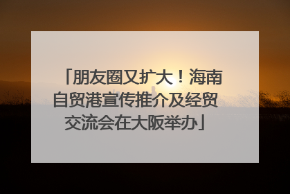 朋友圈又扩大！海南自贸港宣传推介及经贸交流会在大阪举办