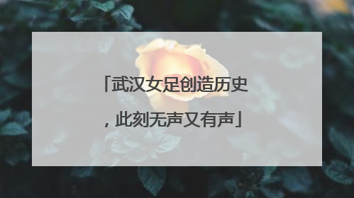 武汉女足创造历史，此刻无声又有声