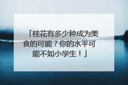 桂花有多少种成为美食的可能？你的水平可能不如小学生！