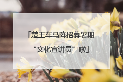 楚王车马阵招募暑期“文化宣讲员”啦