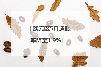 欧元区5月通胀率降至1.9%