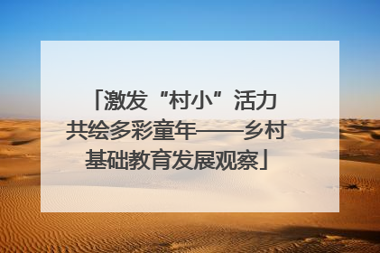 激发“村小”活力 共绘多彩童年——乡村基础教育发展观察