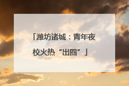 潍坊诸城：青年夜校火热“出圈”