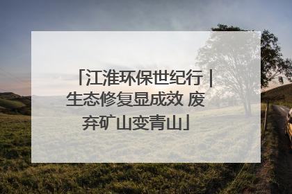 江淮环保世纪行｜生态修复显成效 废弃矿山变青山