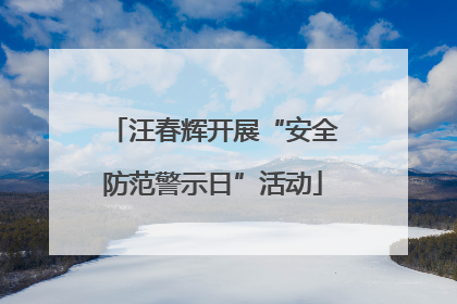 汪春辉开展“安全防范警示日”活动