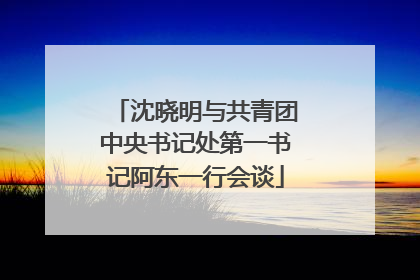 沈晓明与共青团中央书记处第一书记阿东一行会谈