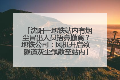 沈阳一地铁站内有烟尘冒出人员捂鼻撤离？地铁公司：风机开启致隧道灰尘飘散至站内
