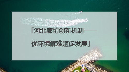 河北廊坊创新机制——优环境解难题促发展