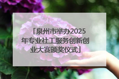 泉州市举办2025年专业社工服务创新创业大赛颁奖仪式