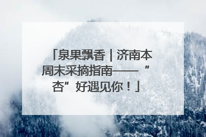 泉果飘香｜济南本周末采摘指南——“杏”好遇见你！