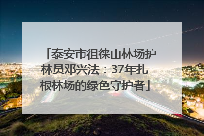 泰安市徂徕山林场护林员邓兴法：37年扎根林场的绿色守护者