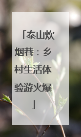 泰山炊烟巷：乡村生活体验游火爆