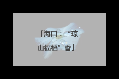 海口：“琼山福稻”香