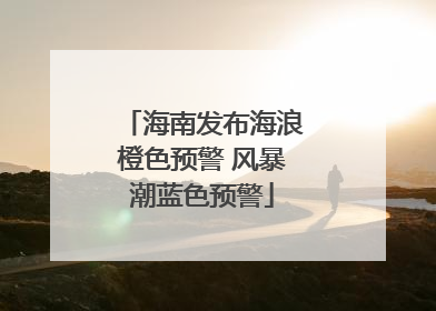 海南发布海浪橙色预警 风暴潮蓝色预警