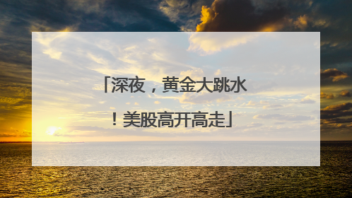 深夜，黄金大跳水！美股高开高走