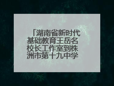 湖南省新时代基础教育王岳名校长工作室到株洲市第十九中学开展研修活动