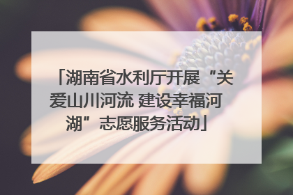 湖南省水利厅开展“关爱山川河流 建设幸福河湖”志愿服务活动