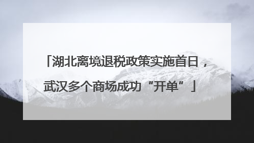 湖北离境退税政策实施首日，武汉多个商场成功“开单”