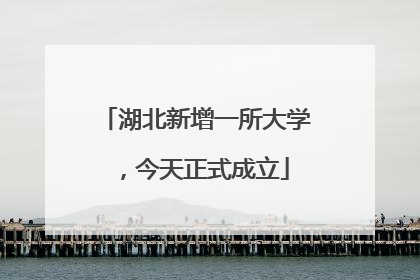 湖北新增一所大学，今天正式成立
