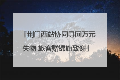 荆门西站协同寻回万元失物 旅客赠锦旗致谢