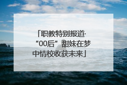 职教特别报道· “00后”甜妹在梦中情校收获未来