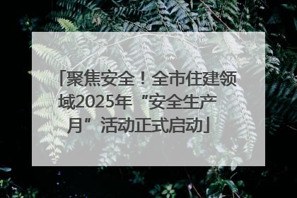 聚焦安全！全市住建领域2025年“安全生产月”活动正式启动