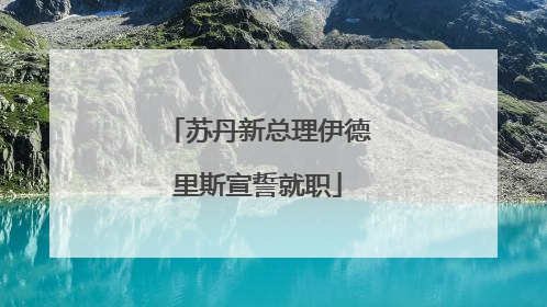 苏丹新总理伊德里斯宣誓就职