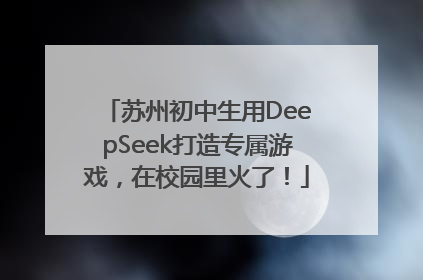 苏州初中生用DeepSeek打造专属游戏，在校园里火了！