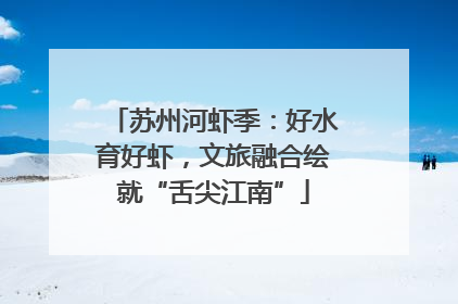 苏州河虾季：好水育好虾，文旅融合绘就“舌尖江南”