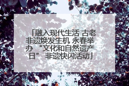 融入现代生活 古老非遗焕发生机 永春举办 “文化和自然遗产日” 非遗快闪活动