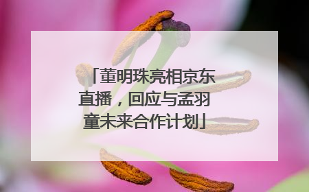 董明珠亮相京东直播，回应与孟羽童未来合作计划