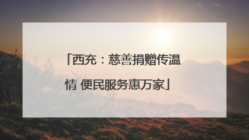 西充：慈善捐赠传温情 便民服务惠万家