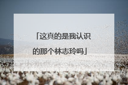 这真的是我认识的那个林志玲吗
