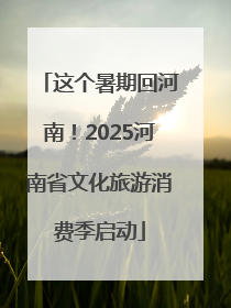 这个暑期回河南！2025河南省文化旅游消费季启动