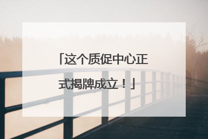 这个质促中心正式揭牌成立！