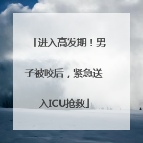 进入高发期！男子被咬后，紧急送入ICU抢救