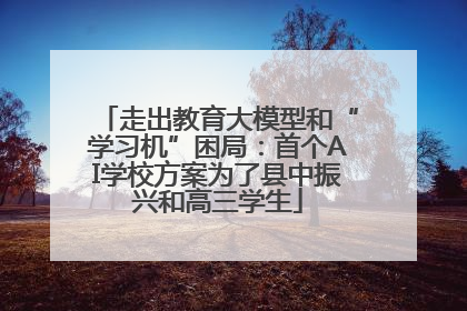 走出教育大模型和“学习机”困局：首个AI学校方案为了县中振兴和高三学生