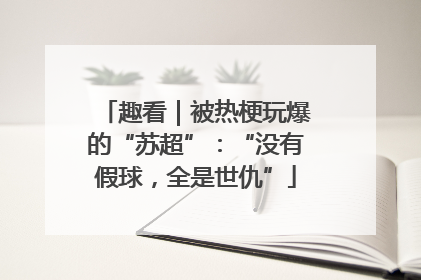 趣看｜被热梗玩爆的“苏超”：“没有假球，全是世仇”