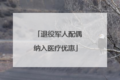 退役军人配偶纳入医疗优惠