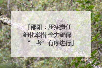 邵阳：压实责任 细化举措 全力确保“三考”有序进行
