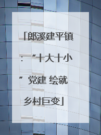 郎溪建平镇：“十大十小”党建 绘就乡村巨变