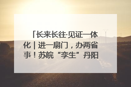 长来长往·见证一体化｜进一扇门，办两省事！苏皖“孪生”丹阳如何做到的？