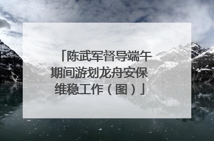 陈武军督导端午期间游划龙舟安保维稳工作（图）