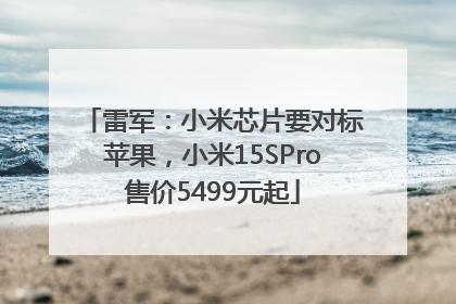 雷军：小米芯片要对标苹果，小米15SPro售价5499元起