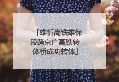 雄忻高铁雄保段跨京广高铁转体桥成功转体