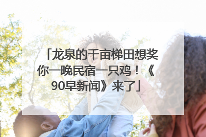 龙泉的千亩梯田想奖你一晚民宿一只鸡！《90早新闻》来了