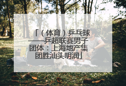 （体育）乒乓球——乒超联赛男子团体：上海地产集团胜汕头明润