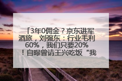 3年0佣金？京东进军酒旅，刘强东：行业毛利60%，我们只要20%！自曝曾请王兴吃饭“我要做外卖了”
